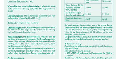 Händler - Haus und Garten: Tierbedarf - Tiroler Unterland - Oxuvar 5,7% Oxalsäurekonzentrat 275g Sprühbehandlung gegen Varroa von Andermatt BioVet
