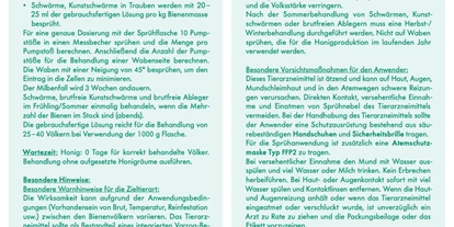 Händler - Steuersatz: Umsatzsteuerfrei aufgrund der Kleinunternehmerregelung - PLZ 6313 (Österreich) - Oxuvar 5,7% Oxalsäurekonzentrat 275g Sprühbehandlung gegen Varroa von Andermatt BioVet