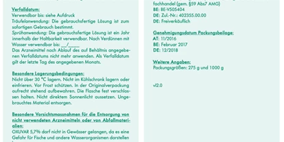 Händler - PLZ 6263 (Österreich) - Oxuvar 5,7% Oxalsäurekonzentrat 275g Sprühbehandlung gegen Varroa von Andermatt BioVet