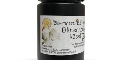 Händler - Lebensmittel und Getränke: Honig - Bezirk Kitzbühel - Bio Blütenhonig trifft ROSE "Black Edition" 120g von Bio-Imkerei Blütenstaub
