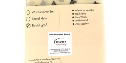 Händler - Steuersatz: Umsatzsteuerfrei aufgrund der Kleinunternehmerregelung - PLZ 6405 (Österreich) - Bienenwachstuch Beutel groß Bienen von Integra Vorarlberg