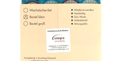 Händler - Steuersatz: Umsatzsteuerfrei aufgrund der Kleinunternehmerregelung - PLZ 6313 (Österreich) - Bienenwachstuch Beutel klein Retro Style von Integra Vorarlberg