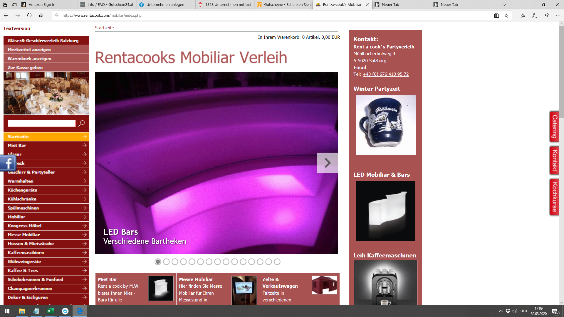 Unternehmen - Rent a Cook´s Partyverleih Salzburg - Party Equipment mieten für Ihre Events - Rent a Cook´s Mobiliarverleih & Partyverleih Salzburg