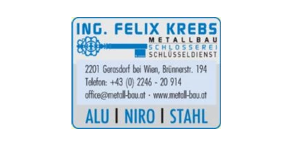 Händler - Produkt-Kategorie: Küche und Haushalt - Wien-Stadt Währing - Metallbau Schlosserei Schlüsseldienst - Ing. Felix Krebs Metallbau Schlosserei Schlüsseldienst