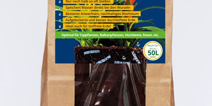 Händler - Produkt-Kategorie: Pflanzen und Blumen - Kledering - LITE-STRIPS - Die biologische Wasserspeicher Bio1 sind 100 % biologisch abbaubare wurzelnahe Wasserspeichervliese in Streifenform zum Einmischen in die Erde. - Lite-Soil Gmbh