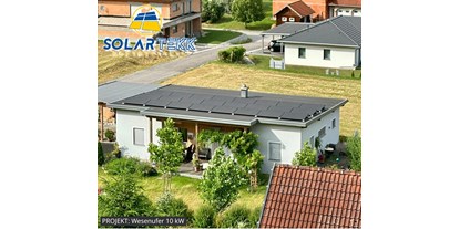 Händler - 100 % steuerpflichtig in Österreich - PLZ 4574 (Österreich) - Projekt Wesenufer - 10kWp PV-Anlage, Trina Fullblack Module, Kostal Plenticore Plus 10 G2, SL-Rack Ost/West Flachdachsystem - SOLARTEKK - photovoltaik