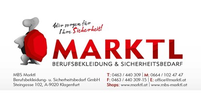 Händler - Produkt-Kategorie: Schuhe und Lederwaren - Niederdorf (Ebenthal in Kärnten) - Seit über 30 Jahren sind wir Fachhändler für Arbeitsschutz aus Kärnten und haben mit Uvex, Mascot, Blakläder, Moldex, Hakro, Promodoro, Fruit of the Loom und vielen anderen Partnern ein komplettes Sortiment für Ihre Sicherheit.  - MBS Marktl Berufsbekleidung u. Sicherheitsbedarf GmbH 