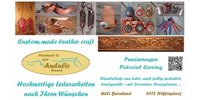 Händler - überwiegend selbstgemachte Produkte - Judendorf (Leoben) - Lederarbeiten Andulis Ranch