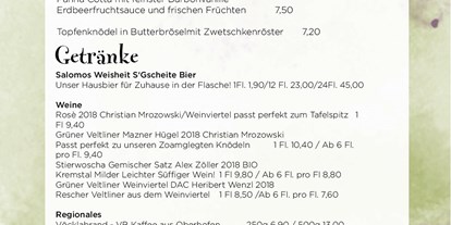 Händler - Steinberg (Pfaffing) - Aktuelle Speisekarte auf www.hitzl.at - Wirtshaus zur Westbahn