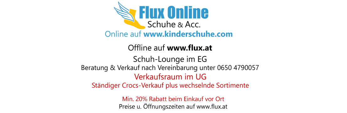 Unternehmen - Flux Online Logo - Flux Online Schuhe & Acc. - www.kinderschuhe.com
