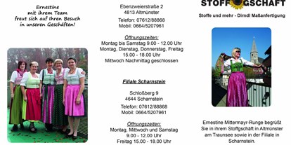 Händler - Zahlungsmöglichkeiten: Bar - Scharnstein - Ernestine Mittermayr -Runge 