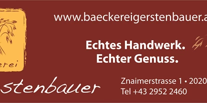 Händler - Zahlungsmöglichkeiten: Überweisung - Pfaffstetten - Logo - Bäckerei Gerstenbauer