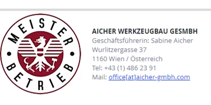 Händler - Selbstabholung - PLZ 2344 (Österreich) - Meisterbetrieb AICHER WERKZEUGBAU  - AICHER WERKZEUGBAU 