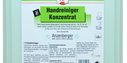 Händler - bevorzugter Kontakt: per E-Mail (Anfrage) - Schattau (Rußbach am Paß Gschütt) - Handreiniger Konzentrat - Anzenberger Prod.- und Handels GesmbH