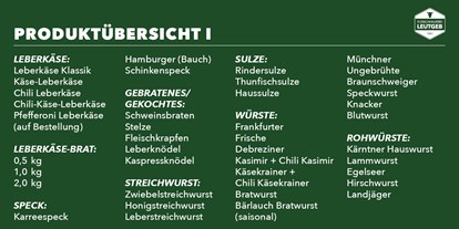 Händler - Produkt-Kategorie: Lebensmittel und Getränke - Weißenbach (Kuchl) - Fleischhauerei Leutgeb
