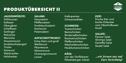Händler - überwiegend regionale Produkte - Obergäu - Fleischhauerei Leutgeb