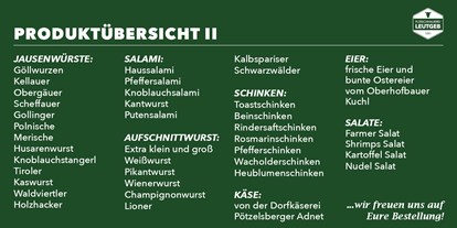 Händler - Zahlungsmöglichkeiten: Bar - Tennengau - Fleischhauerei Leutgeb