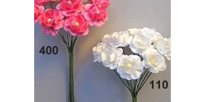 Händler - Produkt-Kategorie: Pflanzen und Blumen - Stockach (Perwang am Grabensee) - Papier-Röschen - Rasp Salzburg - Gewürzgebinde Hochzeitsanstecker Kunstblumen