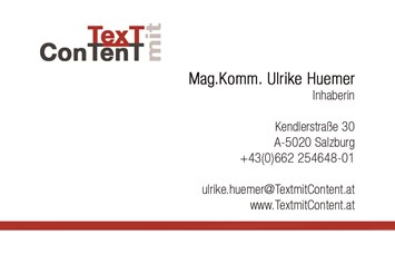 Betrieb: TextmitContent - Mag. Ulrike Huemer