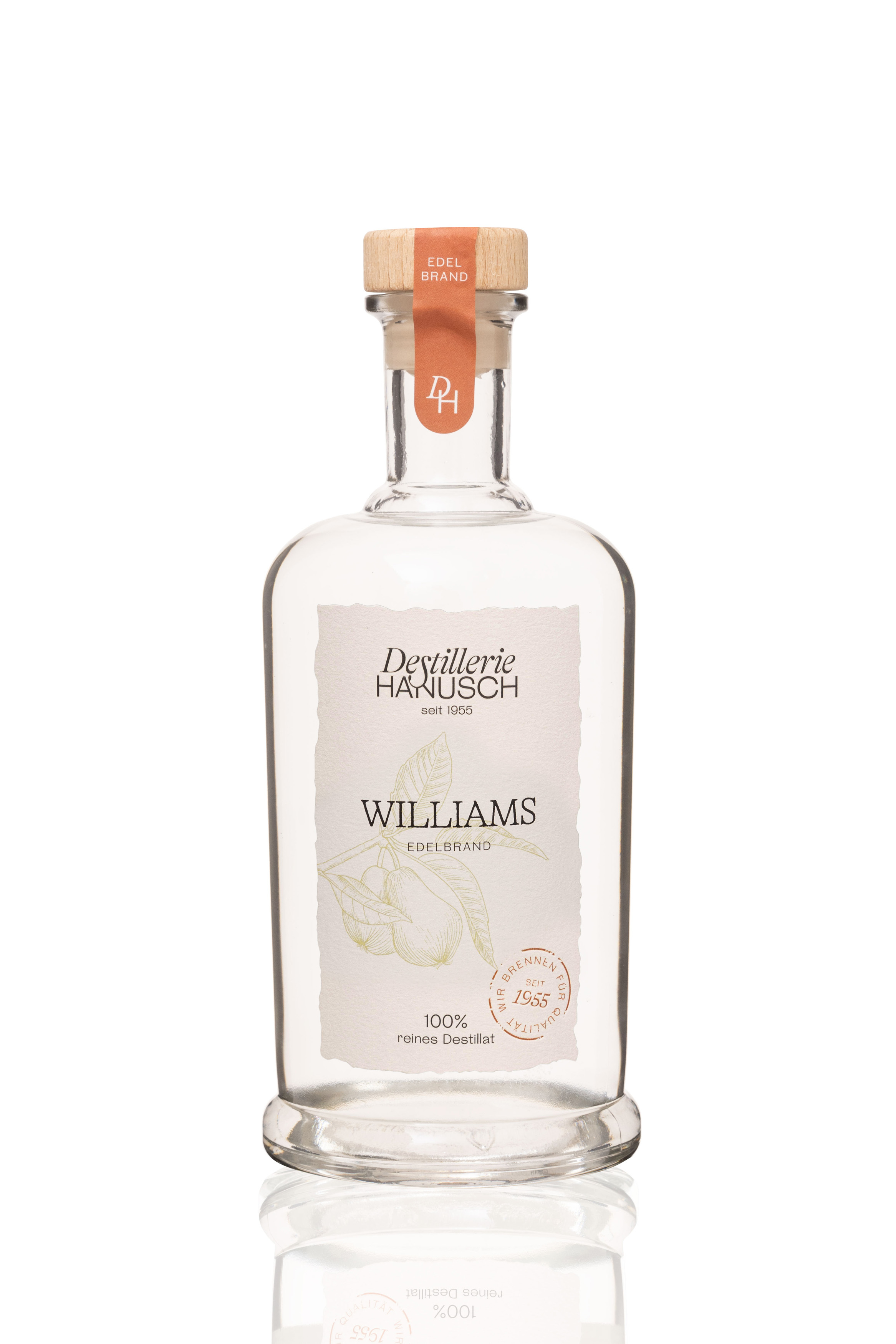 Destillerie & Kaffeerösterei Hanusch Produkt-Beispiele Williams-Birnen-Brand 40% vol