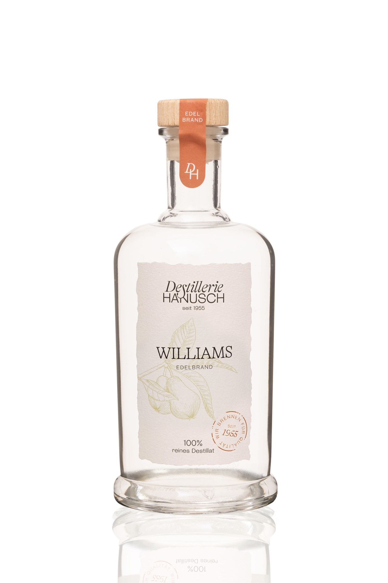 Destillerie & Kaffeerösterei Hanusch Produkt-Beispiele Williams-Birnen-Brand 40% vol