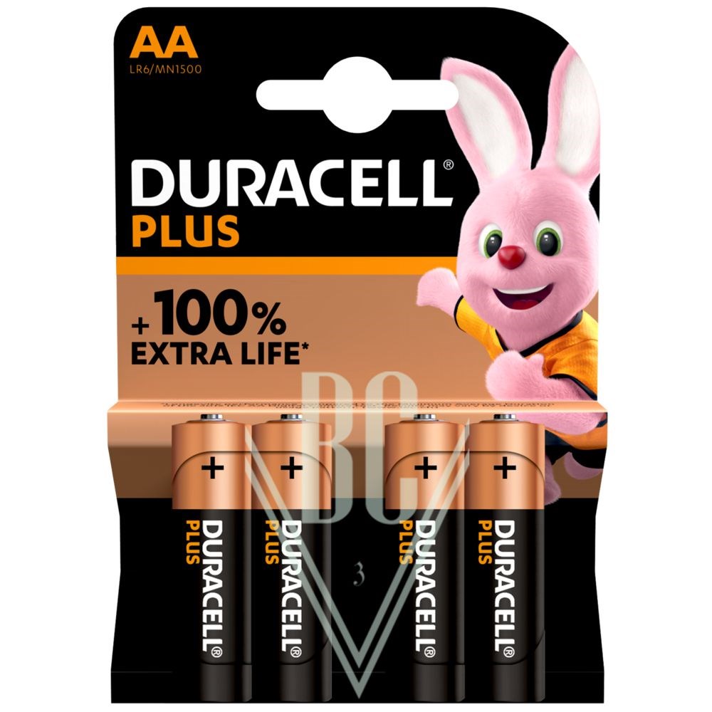BestCommerce BCV e.U. Produkt-Beispiele Duracell Plus Batterie AA Mignon LR6 MN1500, 4er Pack