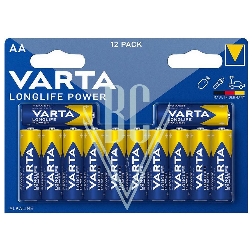 BestCommerce BCV e.U. Produkt-Beispiele Varta Longlife Power Batterie AA Mignon LR6 4906, 12er Pack