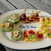 Unternehmen - fingerfood - 
lachsinvoltini - 
Polenta mit Olive und rote Rübe
Gemüsekuchen - Alm Marie - Maria Alba Bonomo