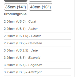 Phönix Handarbeitsboutique e.U. Produkt-Beispiele Jackennadel KnitPro ZING 3mm 35cm