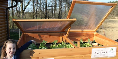 Händler - überwiegend regionale Produkte - Traunviertel - Hochbeet Lisa mit Frühbeetaufsatz Gundula 100x200 - Hochbeet-Hans