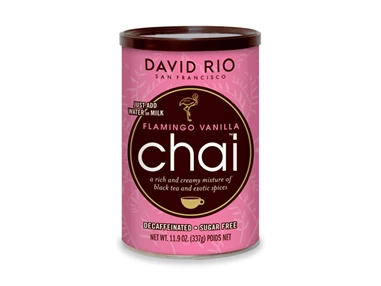 Unternehmen: Flamingo Vanilla Chai Zuckerfrei Dose zu 338g
Süße Vanille, leicht  mit Cardamon , Zimt und Nelken gewürzt, wie Elephant Chai >Zucker wurde durch Splenda ersetzt.
Sehr cremig im Geschmack. Der Premium Chai aus San Francisco in Pulverform. - Barista’s Kaffee