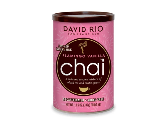 Unternehmen: Flamingo Vanilla Chai Zuckerfrei Dose zu 338g
Süße Vanille, leicht  mit Cardamon , Zimt und Nelken gewürzt, wie Elephant Chai >Zucker wurde durch Splenda ersetzt.
Sehr cremig im Geschmack. Der Premium Chai aus San Francisco in Pulverform. - Barista’s Kaffee