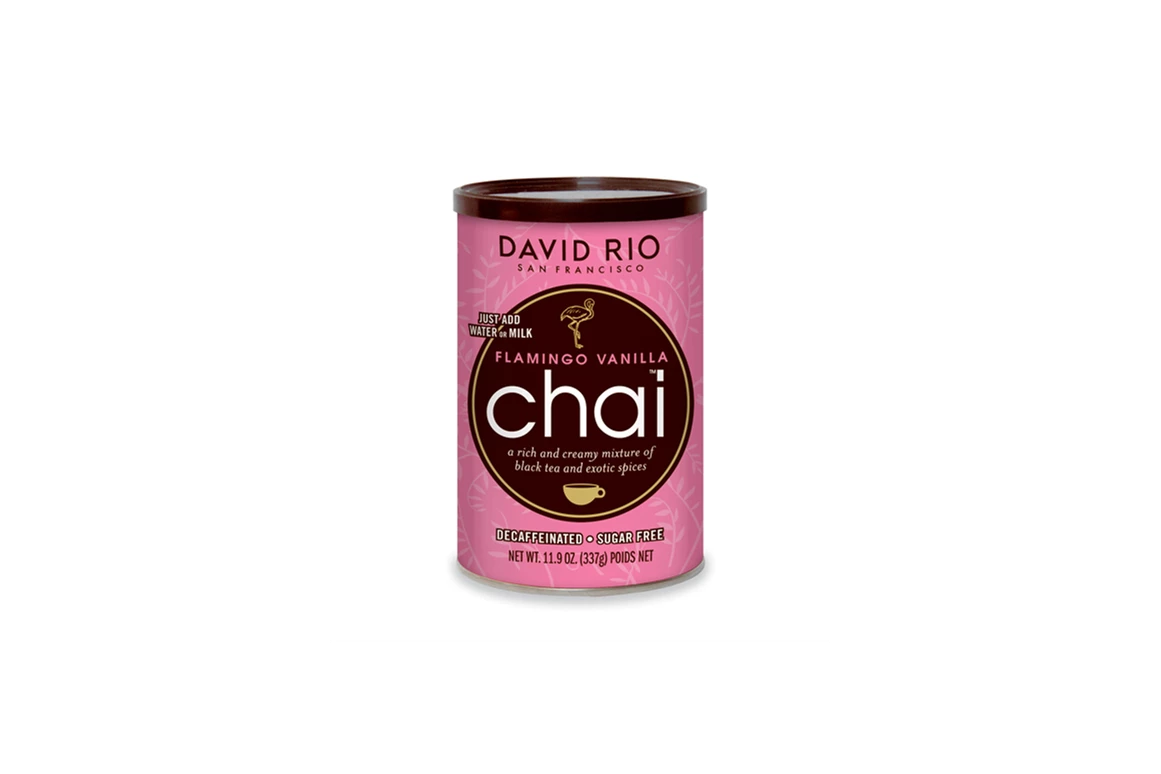 Unternehmen: Flamingo Vanilla Chai Zuckerfrei Dose zu 338g
Süße Vanille, leicht  mit Cardamon , Zimt und Nelken gewürzt, wie Elephant Chai >Zucker wurde durch Splenda ersetzt.
Sehr cremig im Geschmack. Der Premium Chai aus San Francisco in Pulverform. - Barista’s Kaffee