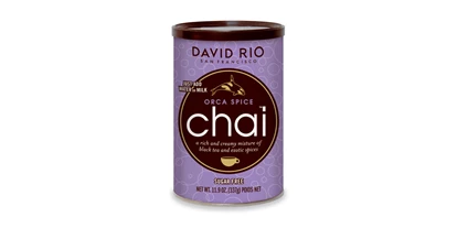 Händler - Feldkirchen bei Graz - Orca Chai Zuckerfrei
Süße Vanille, leicht  mit Cardamon , Zimt und Nelken gewürzt, wie Tiger Spice Chai >Zucker wurde durch Splenda ersetzt.
Sehr cremig im Geschmack. Der Premium Chai aus San Francisco in Pulverform. - Barista’s Kaffee