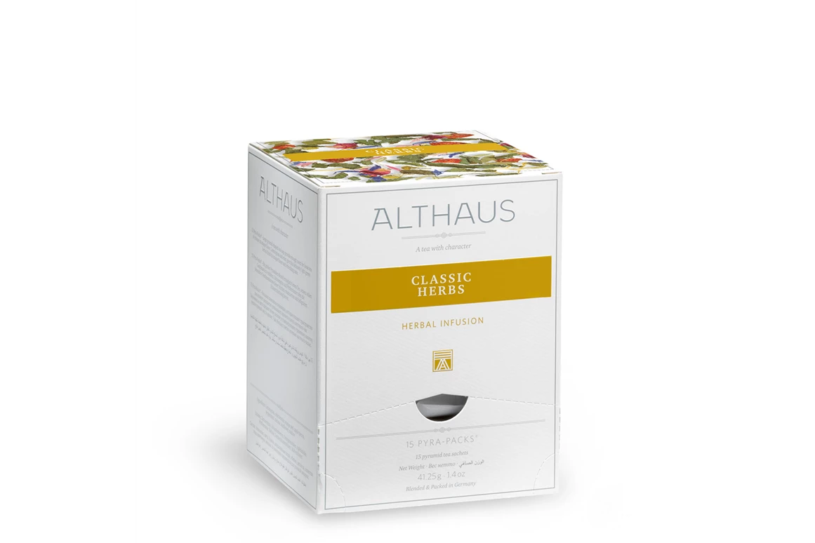 Unternehmen: Die klassischen Kräuter Pfefferminze, Brennnessel und Salbei vereinen sich mit Kamillen- und Ringelblumenblüten und werden mit Anis und Fenchelsamen abgerundet. - Barista’s Kaffee