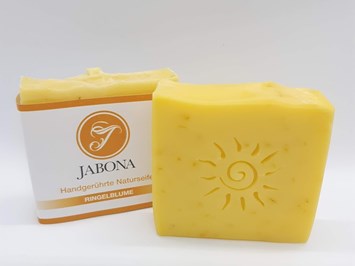 Seifenmanufaktur Jabona  Produkt-Beispiele Naturseife Ringelblume 90 gr
