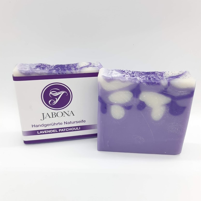 Seifenmanufaktur Jabona  Produkt-Beispiele Naturseife Lavendel Patchouli 90gr