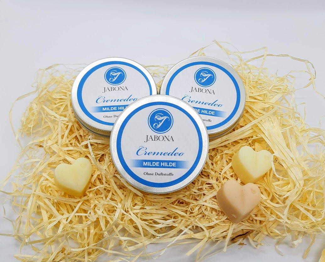 Seifenmanufaktur Jabona  Produkt-Beispiele Cremedeo "Milde Hilde"