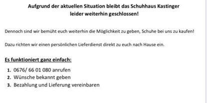 Händler - bevorzugter Kontakt: per E-Mail (Anfrage) - Munderfing - Schuhhaus Kastinger