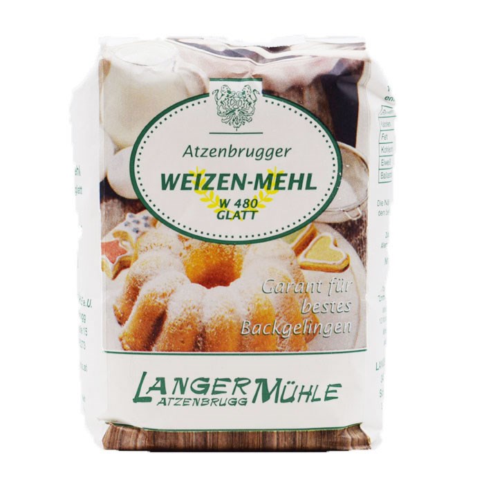 Langer-Mühle e.U. Produkt-Beispiele Weizenmehl W480 glatt 1kg