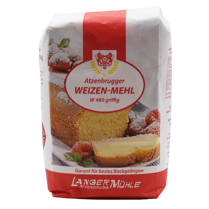 Langer-Mühle e.U. Produkt-Beispiele Weizenmehl W480 griffig 1kg