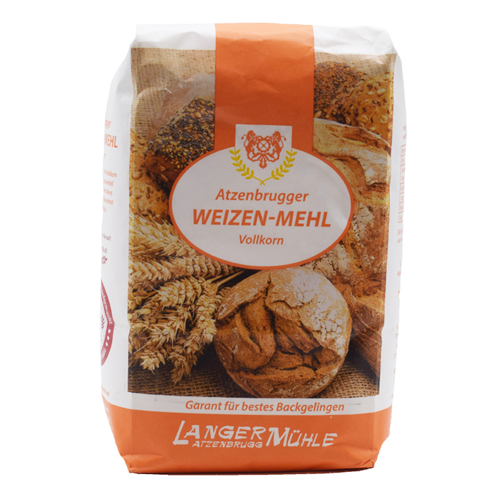 Langer-Mühle e.U. Produkt-Beispiele Weizenvollkornmehl 1kg
