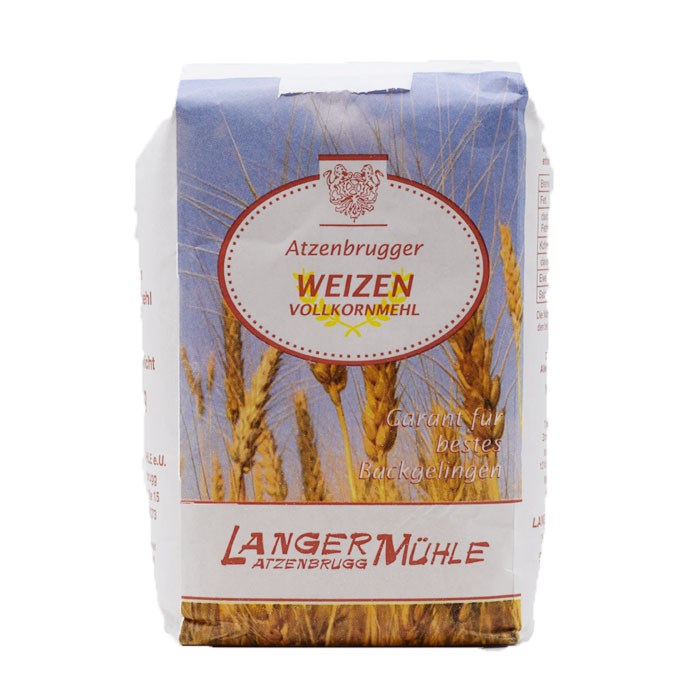 Langer-Mühle e.U. Produkt-Beispiele Weizenvollkornmehl 1kg