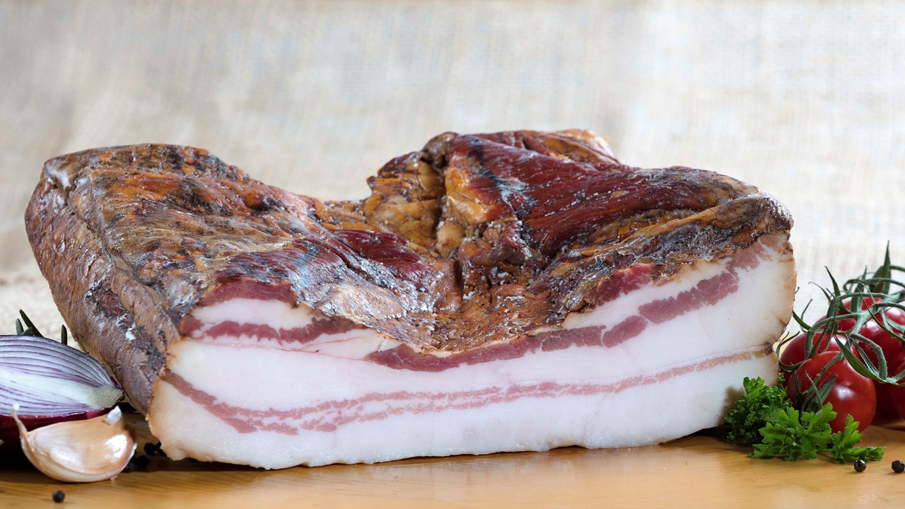 Feichti´s Bauernspeck GmbH. Produkt-Beispiele Mangalitza Bauch