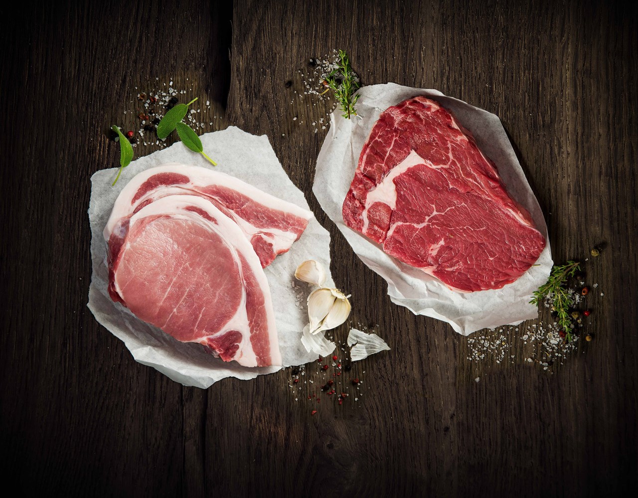 gourmetfein Produkt-Beispiele OBERIO Hofgenau Schweine- und Rindfleisch