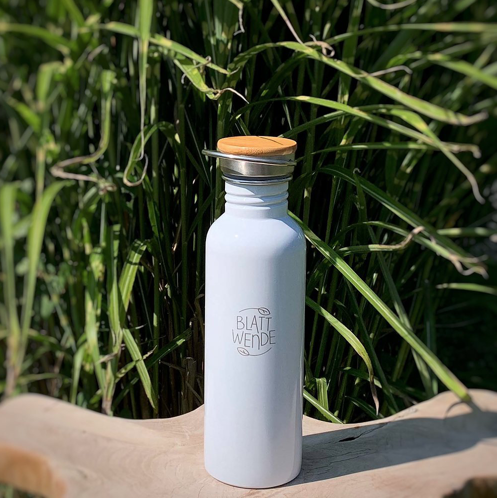 Blattwende Produkt-Beispiele Edelstahlflasche einwandig 750ml