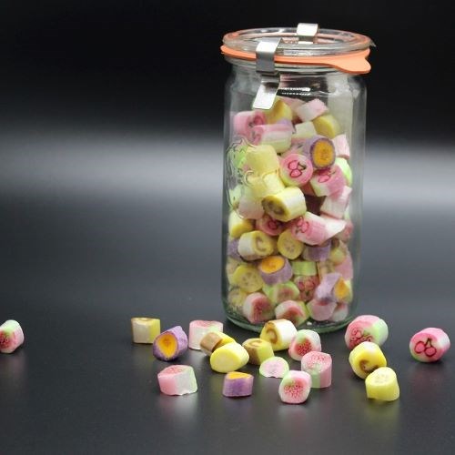 Naschkiste Produkt-Beispiele Bunte Zuckerl Mischung im Glas von Nobnob
