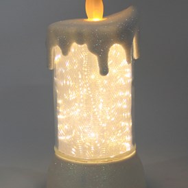 Unternehmen: Acryl Kerze mit LED Beleuchtung 24 cm - Weihnachtsdiskont