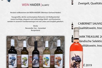 Direktvermarkter: Unsere Homepage bzw. Onlineshop. - Wein Haider