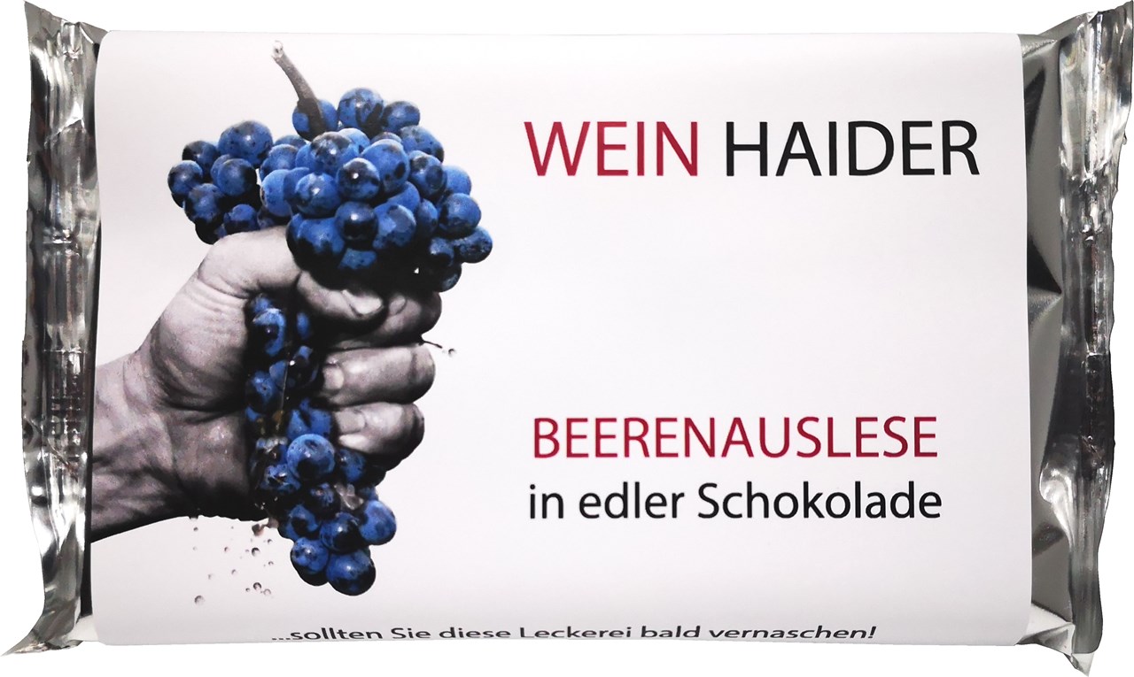 Wein Haider Produkt-Beispiele BEERENAUSLESE in edler SCHOKOLADE